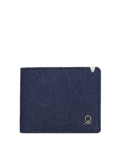 

United Colors of Benetton Men Navy Blue Solid Two Fold Wallet