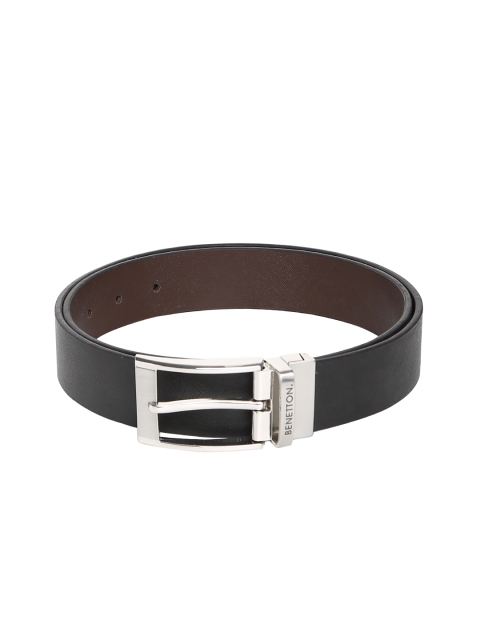 

United Colors of Benetton Men Navy Blue & Brown Textured Belt
