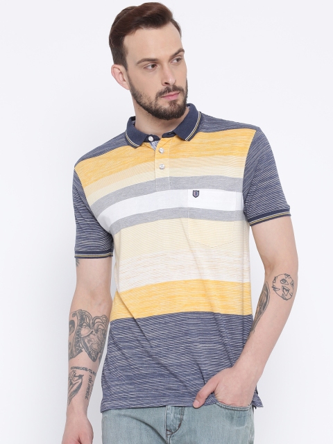 

Duke Men Multicoloured Striped Polo Collar T-shirt, Multi