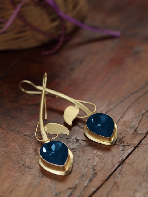 

DIVA WALK Gold-Plated Embellished Handcrafted Contemporary Drop Earrings