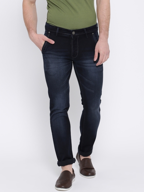 

Duke Men Navy Blue & Black Slim Fit Mid-Rise Clean Look Jeans
