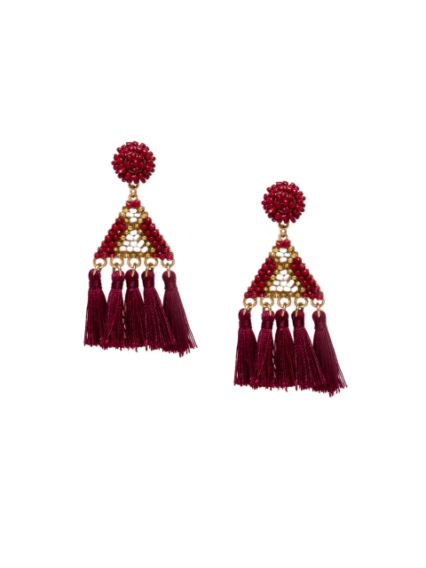 

Pipa Bella Maroon Geometric Drop Earrings