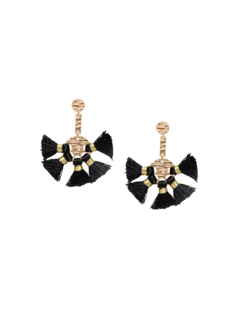 

Pipa Bella Gold-Toned & Black Contemporary Drop Earrings