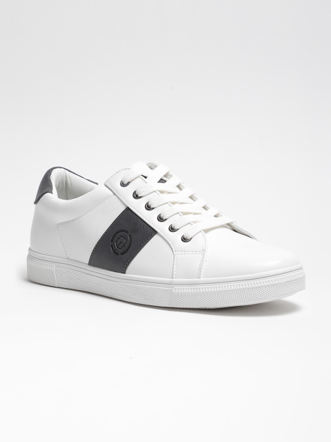 

LOCOMOTIVE Men White & Grey Colourblocked Sneakers