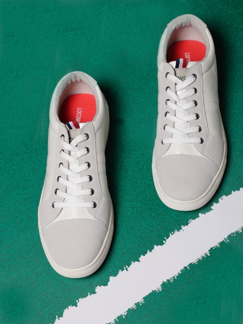 

LOCOMOTIVE Men Grey & White Sneakers