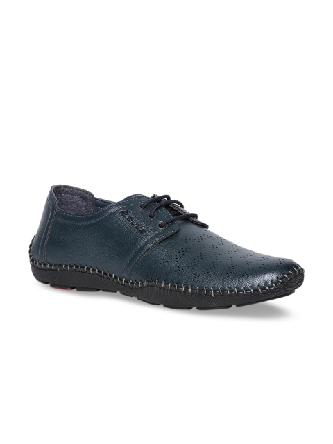 

Duke Men Navy Blue Derbys with Laser Cuts