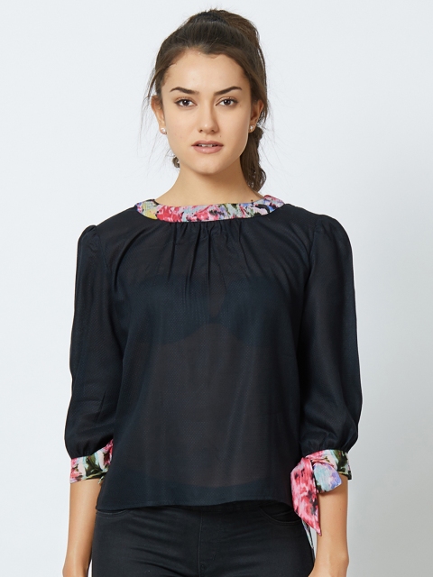 

MISH Women Black Solid Top
