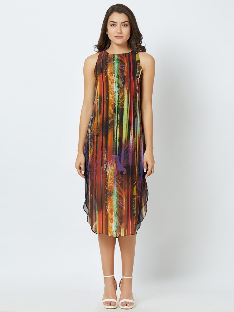 

MISH Women Multicoloured Printed A-Line Dress, Multi