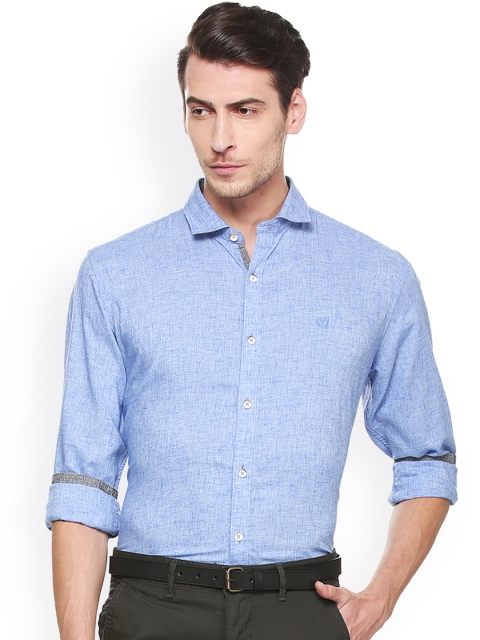 

Van Heusen Sport Men Blue Slim Fit Self Design Casual Shirt