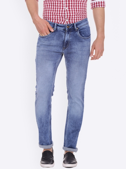 

People Men Blue Slim Fit Mid-Rise Clean Look Jeans