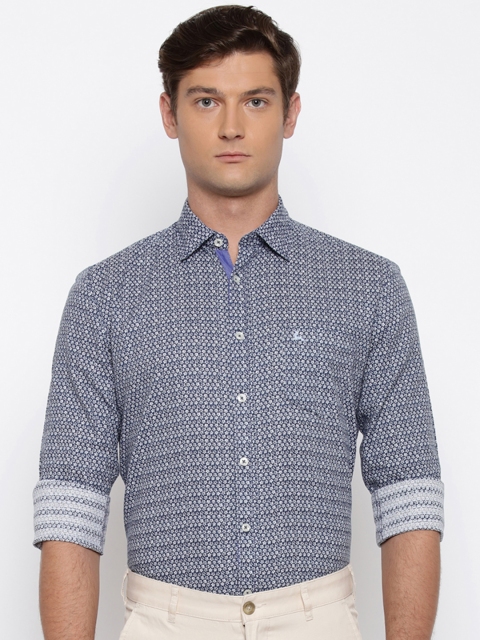 

Parx Men Blue Slim Fit Printed Casual Shirt