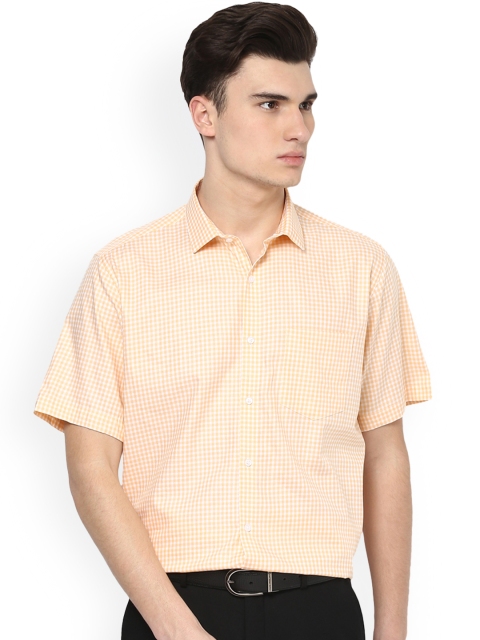 

Van Heusen Men Orange Regular Fit Checked Formal Shirt