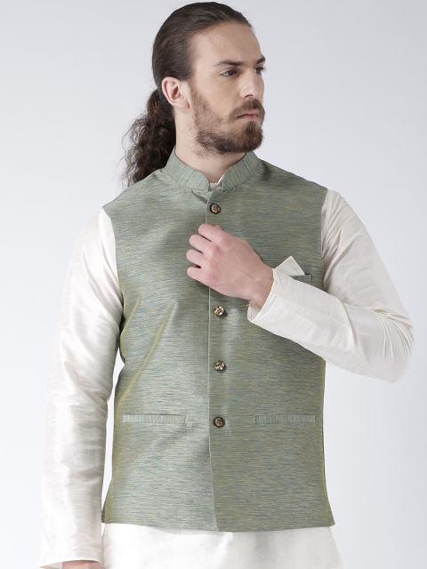 

Deyann Men Blue & Green Nehru Jacket