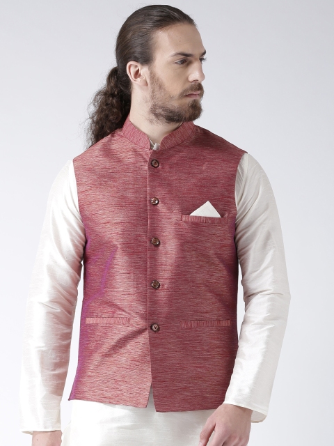 

Deyann Men Red & Grey Nehru Jacket
