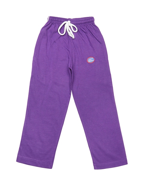 

VIMAL JONNEY Boys Purple Solid Slim Fit Track Pants