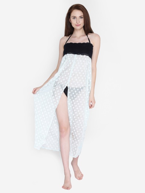 

Claura Black & White Self Design Baby Doll ST-49
