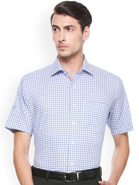 

Van Heusen Men Blue Regular Fit Checked Formal Shirt