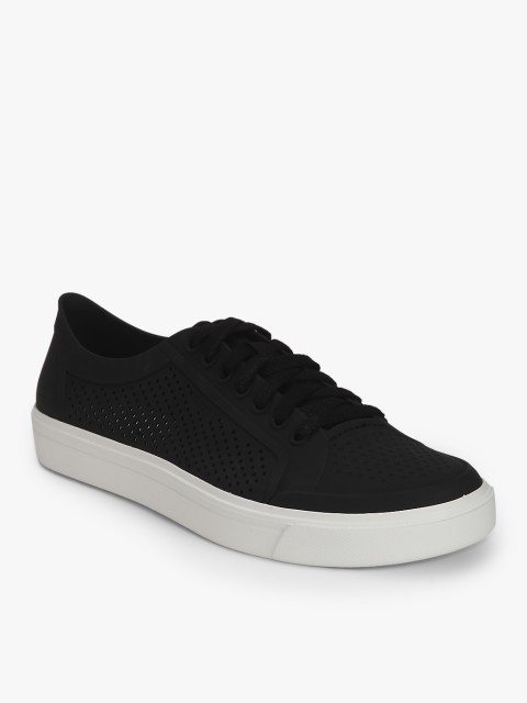 

Crocs Men Black Solid Leather High-Top Driving Shoes