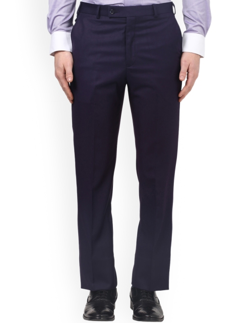 

Park Avenue Men Navy Blue Slim Fit Solid Formal Trousers