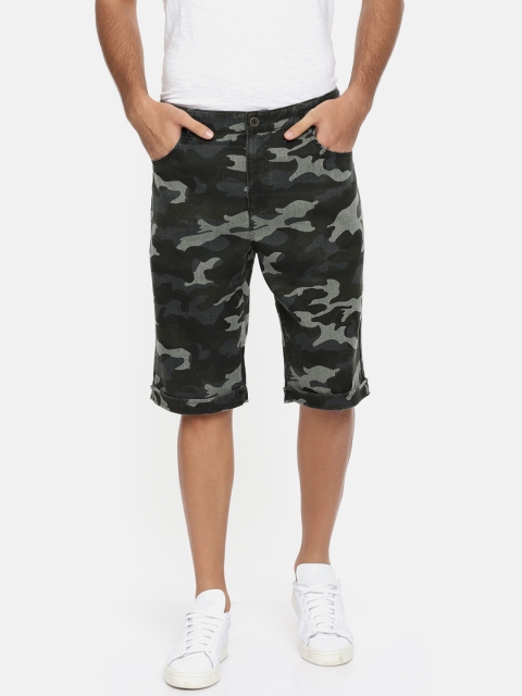 

Nature Casuals Men Grey Camouflage Print Regular Fit Chino Shorts