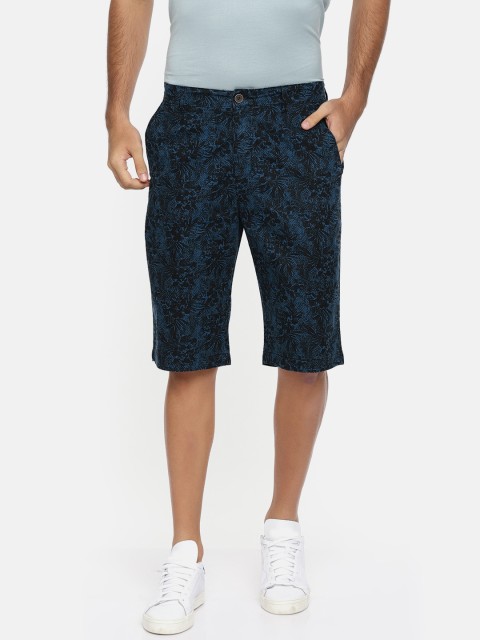 

Nature Casuals Men Blue Printed Regular Fit Chino Shorts
