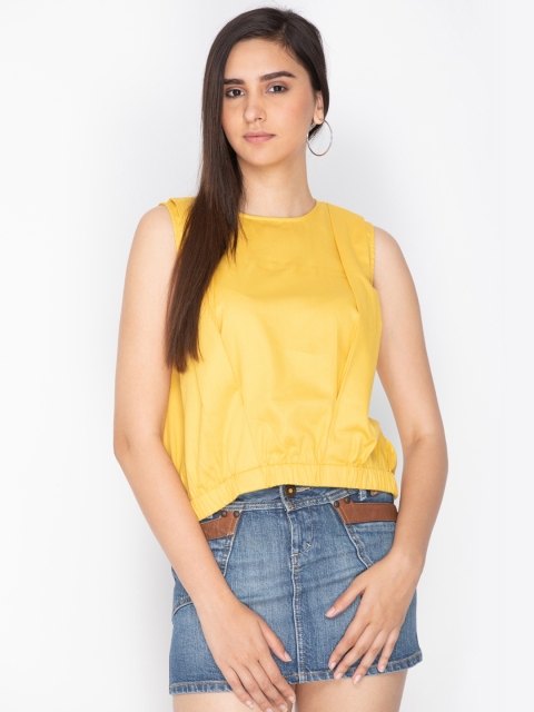

sassystripes Women Yellow Solid Top