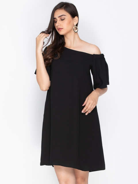 

sassystripes Women Black Solid A-Line Dress