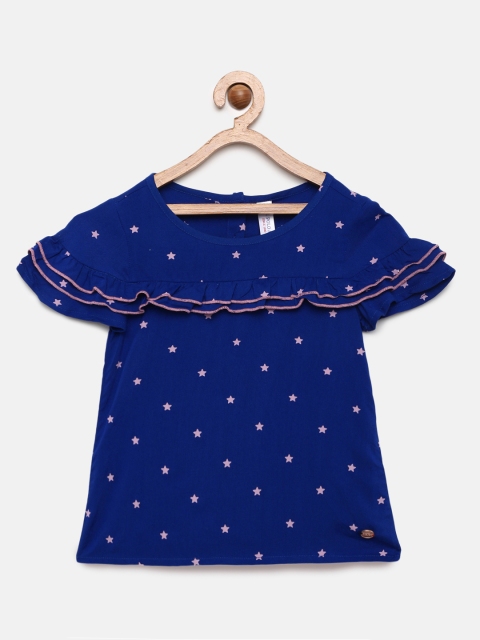 

U.S. Polo Assn. Kids Girls Blue Printed Top