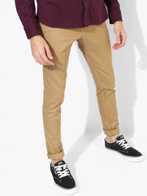 

Indian Terrain Men Khaki Regular Fit Solid Trousers