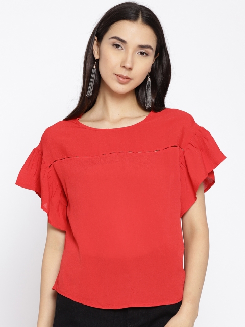 

Vaak Women Red Solid Top