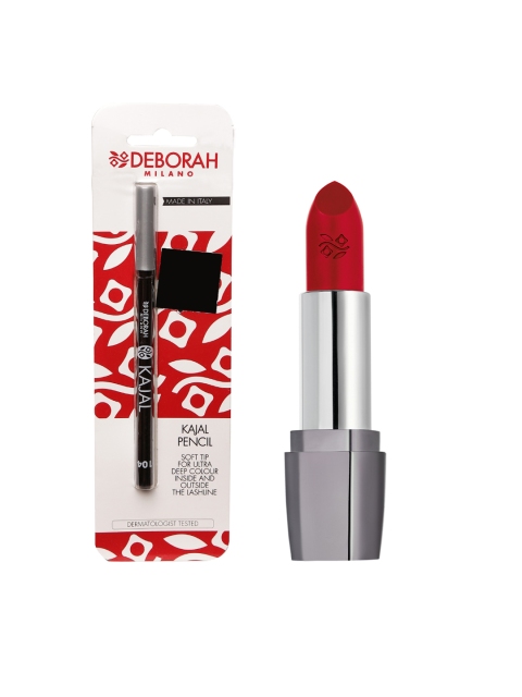 

Deborah Milano Red Kiss Long Lasting Lipstick 10 and Kajal