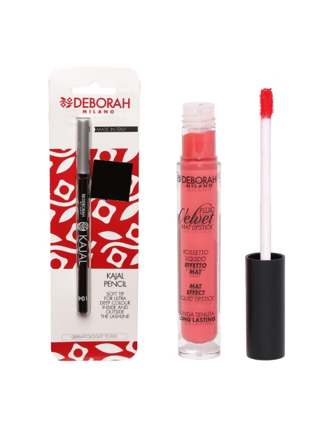 

Deborah Pack of Matte Lipstick & Kajal Pencil, Coral