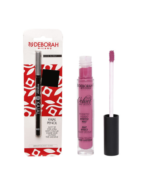 

Deborah Pack of Matte Lipstick & Kajal Pencil, Purple