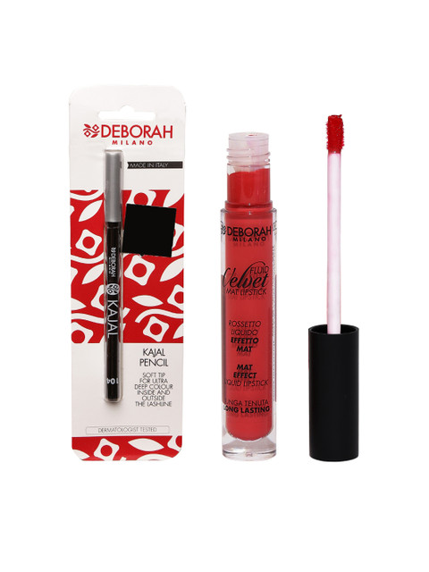 

Deborah Pack of Lipstick & Kajal Pencil, Red