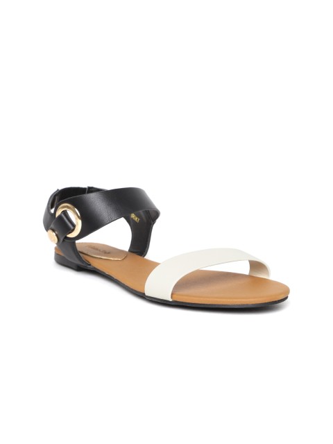 

Allen Solly Women Off-White & Black Colourblocked Open Toe Flats
