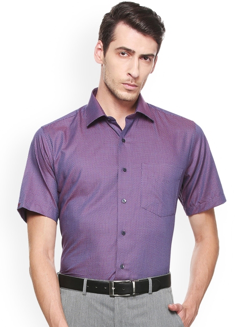 

Van Heusen Men Purple & Blue Regular Fit Self Design Formal Shirt