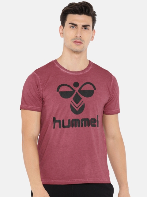 

hummel Men Maroon Printed Round Neck T-shirt