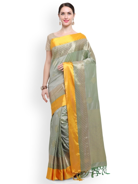 

Varkala Silk Sarees Green Silk Blend Woven Design Kanjeevaram Saree