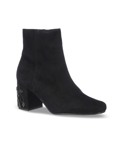 

Saint G Women Black Solid Heeled Boots
