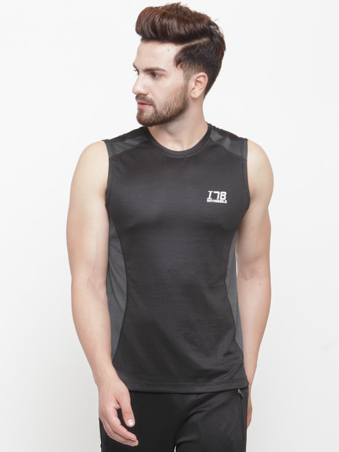

Invincible Men Black Printed Round Neck T-shirt