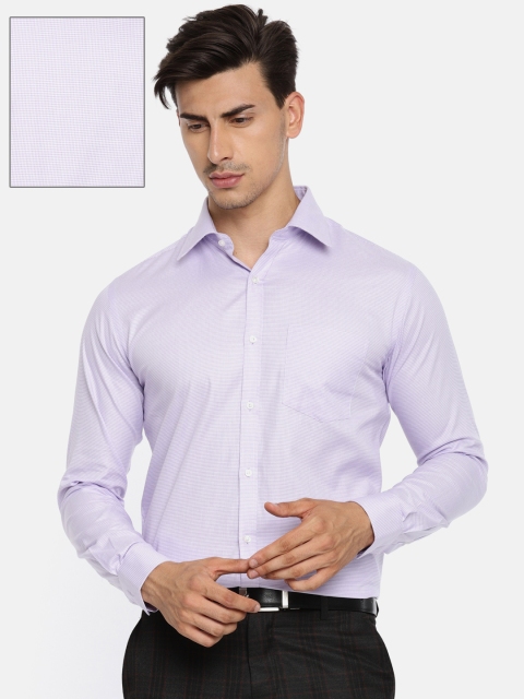 

Park Avenue Men Lavender & White Slim Fit Self Design Formal Shirt