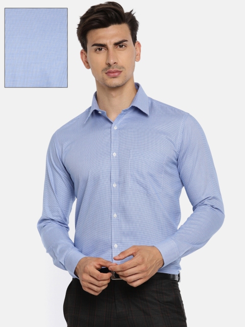 

Park Avenue Men Blue & White Slim Fit Self-Design Formal Shirt