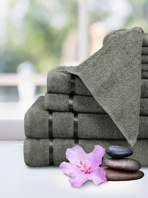 

Story@home Charcoal Grey Set of 10 450 GSM Towels