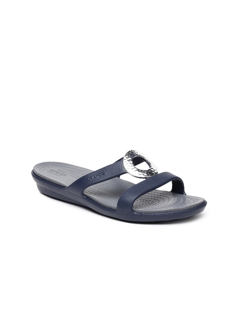 

Crocs Women Navy Blue Solid Synthetic Open Toe Flats