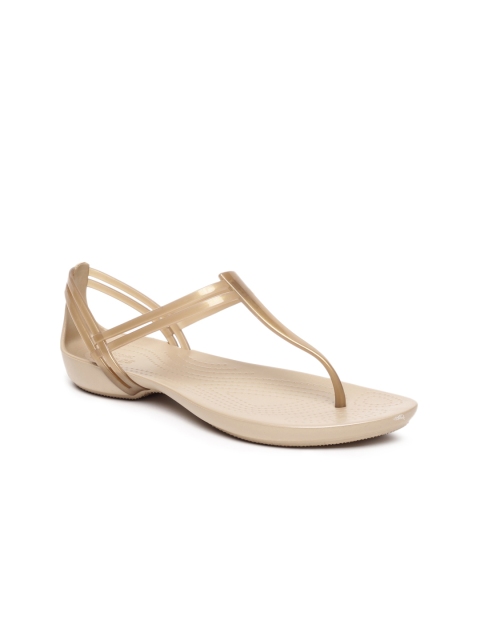 

Crocs Women Brown Solid Synthetic T-Strap Flats