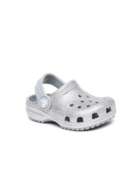 

Crocs Unisex Silver-Toned Solid Clogs