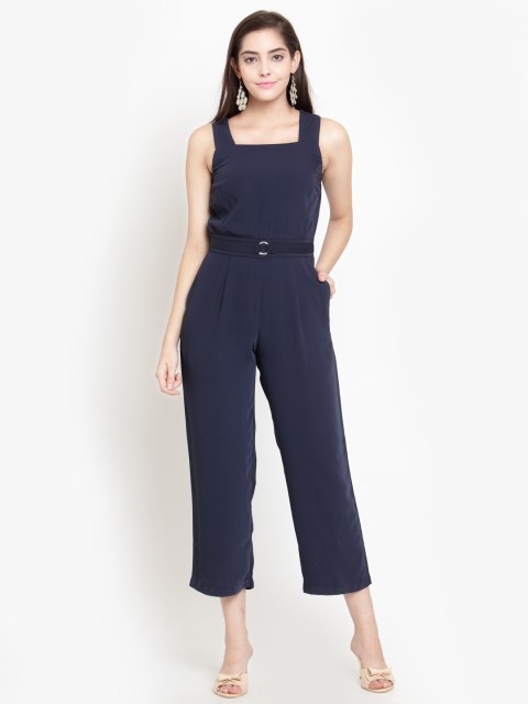 

Magnetic Designs Navy Blue Solid Culotte Jumpsuit