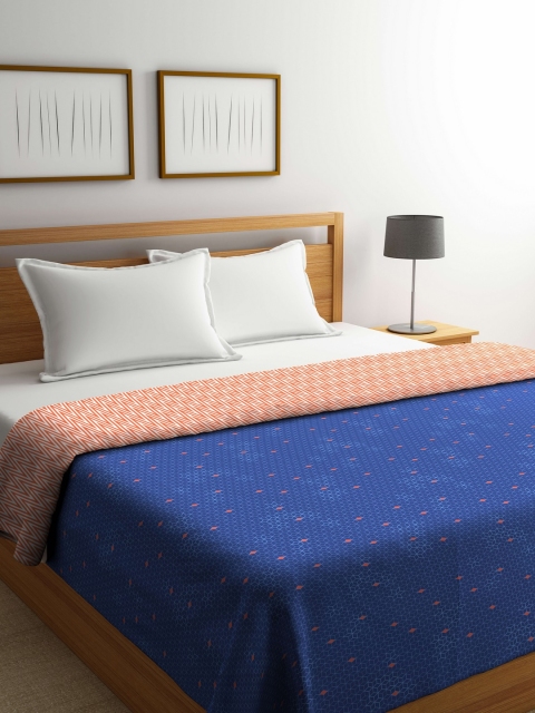 

Portico New York Blue & Coral Abstract AC Room 110 GSM Double Bed Dohar