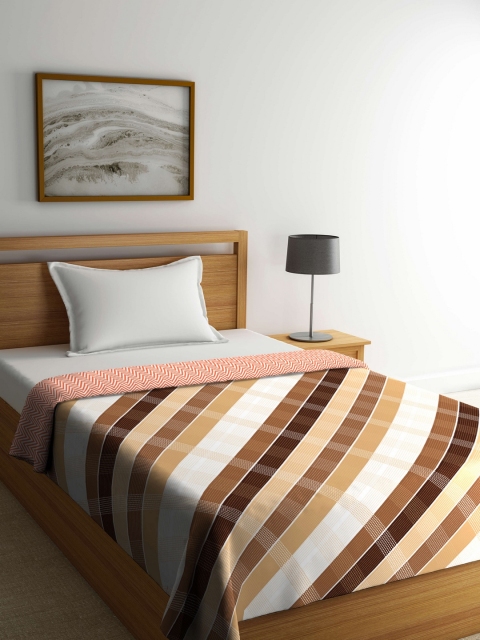 

Portico New York Brown & White Striped AC Room 120 GSM Single Bed Comforter