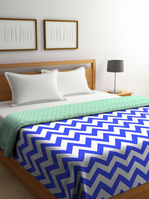 

Portico New York White & Blue Geometric AC Room 120 GSM Double Bed Comforter